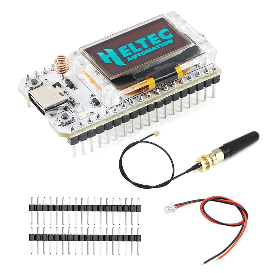 HiLetgo ESP32 LoRa V3 SX1262 0.96 inch OLED Display Development Board WiFi Bluetooth Dual Core 240MHz CP2102 and 433-510MHz Antenna for Arduino Smart WiFi LoRa 32(Unsoldered)